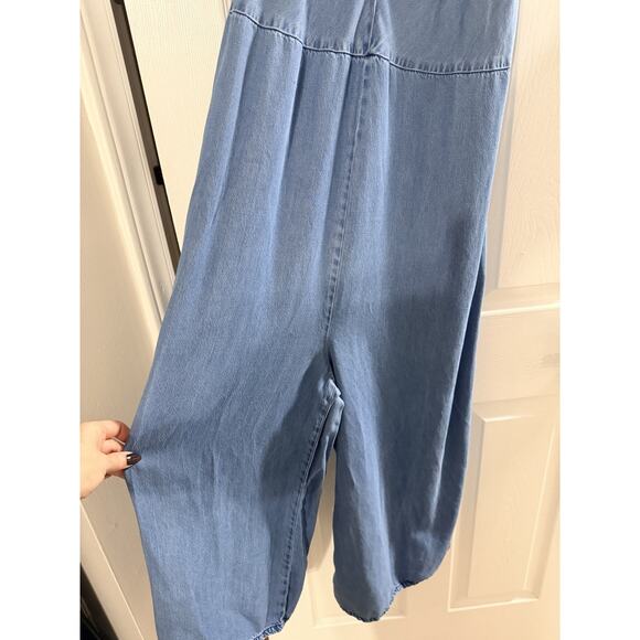 Denim jumpsuit women with straps and flared leg - 2XL - Picture 7 of 7